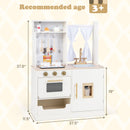 OLAKIDS Kids Kitchen Playset, Toddler Wooden Pretend Cooking Set Microwave, Simulation Play Kitchen Toy for Children