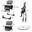 INFANS 4 in 1 High Chair–Booster Seat, Convertible Highchair, Installation-Free,Simple Fold for Baby, Infant& Toddler