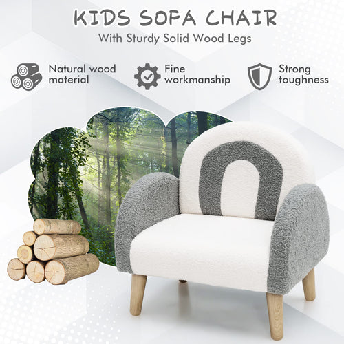 OLAKIDS Kids Sofa, Toddler Armchair with Solid Wooden Frame Anti-Tipping Design Plush Fabric