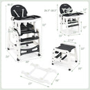 INFANS 5 in 1 Baby High Chair, Convertible Toddler Table Chair Set,  Multi-Function Seat with Lockable Universal Wheels