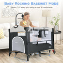 INFANS 5 in 1 Portable Playard, Larger Size Baby Bassinet Bedside Sleeper, Diaper Changer, Foldable Bedside Crib
