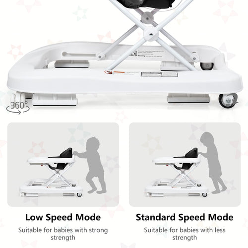 INFANS Foldable Baby Walker, 3 in 1 Toddler Walker Learning-Seated Walk-Behind for Boys and Girls