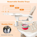 INFANS 5 in 1 Baby High Chair, Convertible Toddler Table Chair Set,  Multi-Function Seat with Lockable Universal Wheels