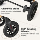INFANS 2 in 1 Baby Stroller, Folding Newborn Pram Convertible Stroller High Landscape Shock Absorption