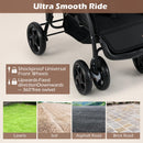 INFANS Double Stroller, Foldable Baby Tandem Stroller with Djustable Backrest Canopy Footrest