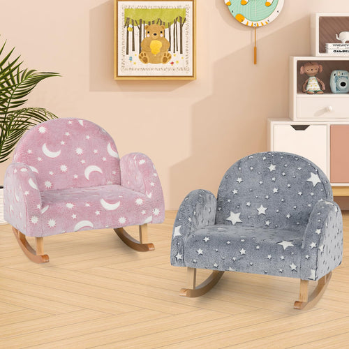 OLAKIDS Kids Sofa with Glow in The Dark, Toddler Rocking Chair