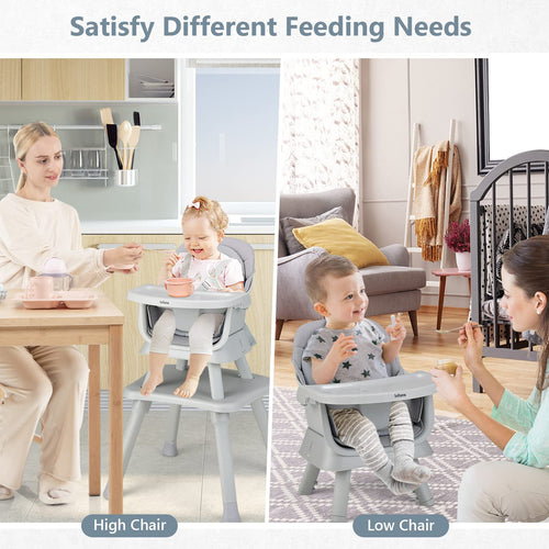 INFANS 8 in 1 Baby High Chair, Convertible Highchair for Babies and Toddlers, Infant Dining Booster Seat