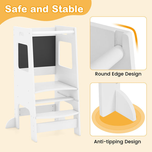 OLAKIDS Toddler Standing Tower, Kids Montessori Kitchen Step Stool Helper