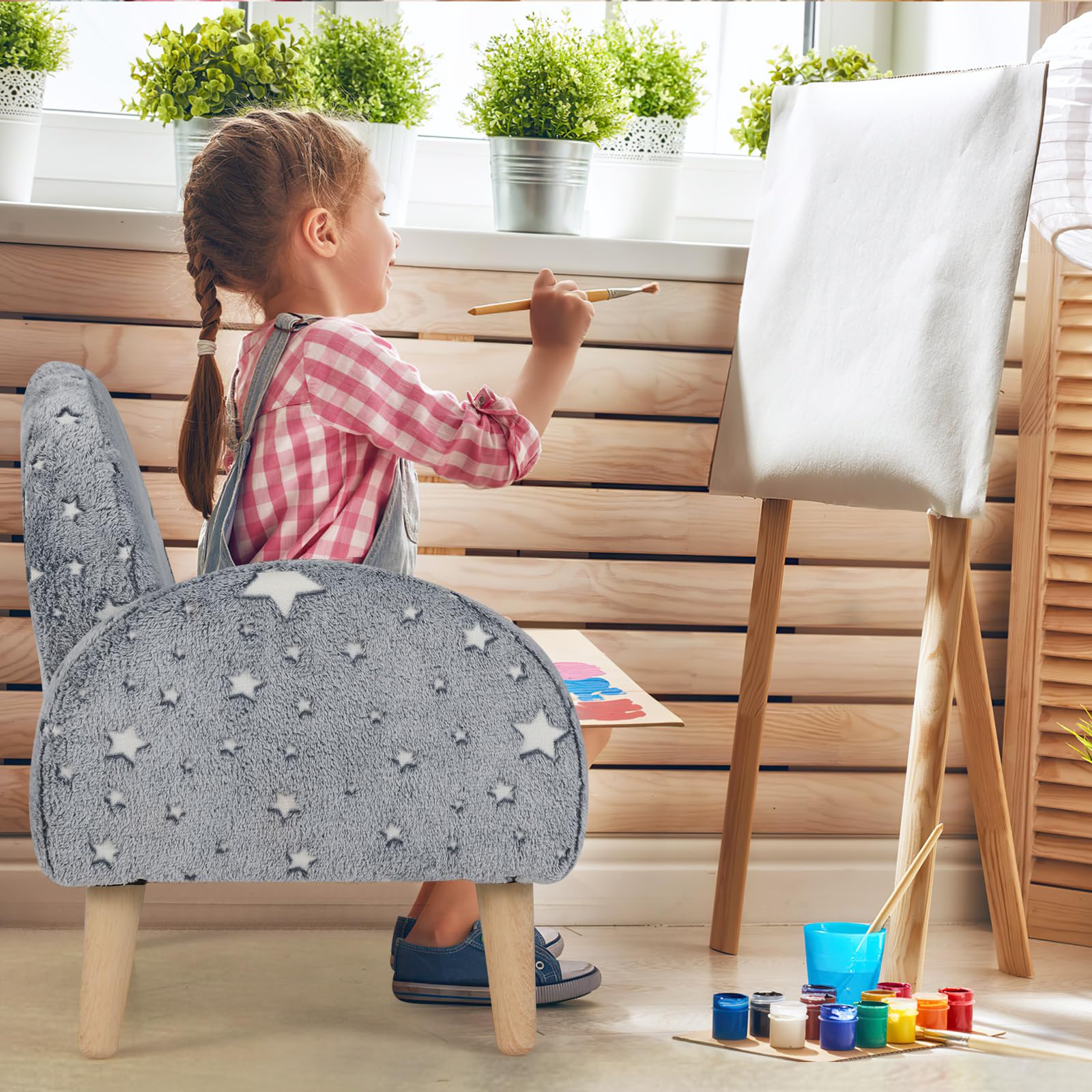 OLAKIDS Kids Sofa with Glow in The Dark, Toddler Armchair Couch