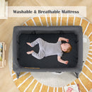 INFANS Travel Crib, Portable Baby Playpen with Removable Bassinet Soft Mattress, Foldable Lightweight Playard Nursery Center