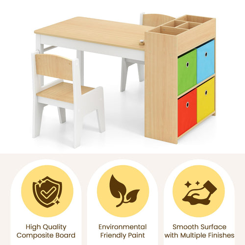OLAKIDS Kids Table and Chair Set, Toddler Art Craft Play Wood Activity Desk