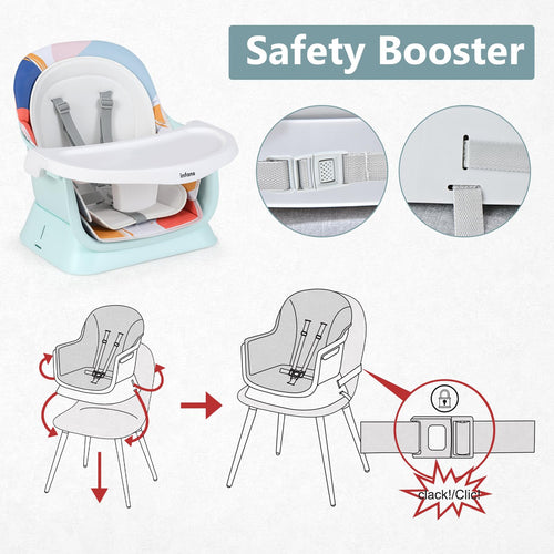 INFANS 8 in 1 Baby High Chair, Convertible Highchair for Babies and Toddlers, Infant Dining Booster Seat