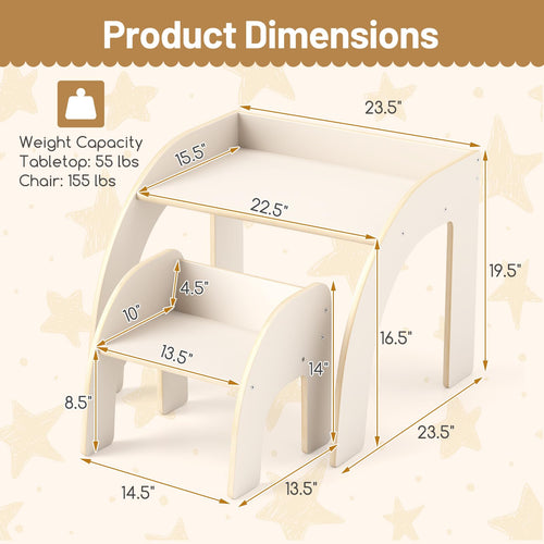 OLAKIDS Kids Table and Chair Set, Wooden Activity Table for Toddlers
