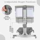 INFANS 3-in-1 Baby Bassinet, Bedside Sleeper with Comfy Mattress, Wheels, 6-Height Adjustable, Storage Basket