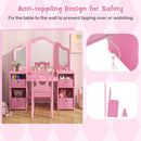 OLAKIDS Kids Vanity, 2 in 1 Princess Makeup Desk and Chair Set