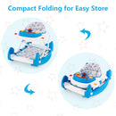 INFANS Baby Walker, 5 in 1 Behind Walker Learning Seated Rocker Bouncer with Removable Music Tray, Adjustable Height
