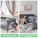 INFANS 5 in 1 Portable Playard, Larger Size Baby Bassinet Bedside Sleeper, Diaper Changer, Foldable Bedside Crib