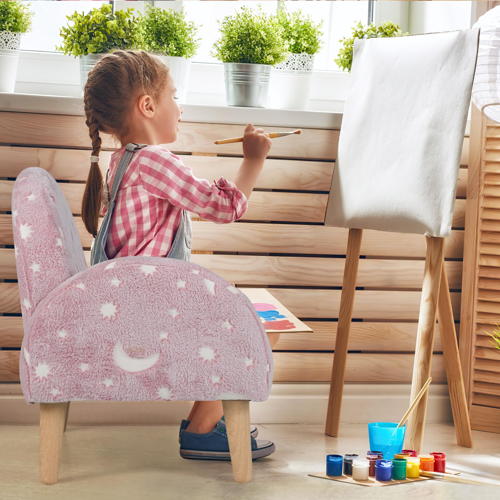 OLAKIDS Kids Sofa with Glow in The Dark, Toddler Armchair Couch