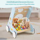 INFANS Wooden Baby Walker, Montessori Walker with Multiple Activity Toys, Storage, Push Walker Toys