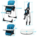 INFANS 4 in 1 High Chair–Booster Seat, Convertible Highchair, Installation-Free,Simple Fold for Baby, Infant& Toddler