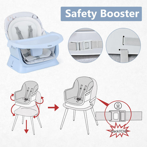 INFANS 8 in 1 Baby High Chair, Convertible Highchair for Babies and Toddlers, Infant Dining Booster Seat