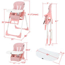 INFANS 4 in 1 High Chair–Booster Seat, Convertible Highchair, Installation-Free,Simple Fold for Baby, Infant& Toddler