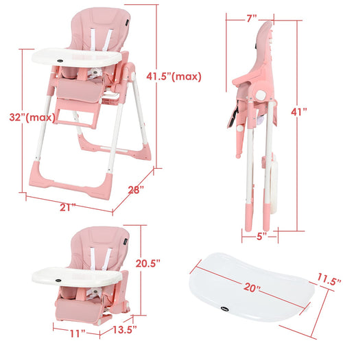 INFANS 4 in 1 High Chair–Booster Seat, Convertible Highchair, Installation-Free,Simple Fold for Baby, Infant& Toddler