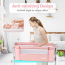 INFANS 3 in 1 Baby Bassinet, Bedside Sleeping, Rocking Cradle, Easy Folding Portable Safer Co-Sleeping Crib with Storage Basket