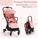 INFANS Lightweight Baby Stroller, One-Hand Gravity Fold, Compact Travel Stroller for Airplane