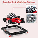 INFANS 4 in 1 Baby Walker, Foldable Toddler Activity Center with Adjustable Height, Removable Toy Tray, Push Walker