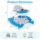 INFANS Baby Walker, 5 in 1 Behind Walker Learning Seated Rocker Bouncer with Removable Music Tray, Adjustable Height
