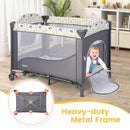 INFANS 5 in 1 Portable Playard, Larger Size Baby Bassinet Bedside Sleeper, Diaper Changer, Foldable Bedside Crib