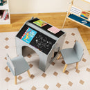 OLAKIDS Kids Table and Chair Set, Wood Multi Activity Table with Blackboard for Toddler Playing Drawing Reading Arts Crafts