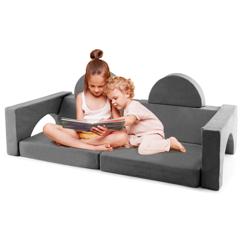 OLAKIDS Mondular Kids Play Couch, 8PCS Toddler Sectional Sofa Building Fort