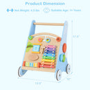 INFANS Wooden Baby Walker, Montessori Walker with Multiple Activity Toys, Push Walker Toys for Infant Learning to Walk