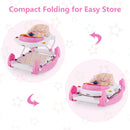 INFANS Baby Walker, 5 in 1 Behind Walker Learning Seated Rocker Bouncer with Removable Music Tray, Adjustable Height
