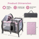 INFANS 4 in 1 Pack and Play, Portable Baby Kid Infant, Travel Playard with Bassinet