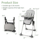 INFANS Baby High Chair, Convertible Quick Folding Portable Highchair with Adjustable Height Backrest Footrest