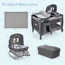 INFANS 4 in 1 Pack and Play, Portable Baby Kid Infant, Travel Playard with Bassinet, Mattress, Diaper Changer