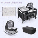 INFANS 4 in 1 Pack and Play, Portable Baby Kid Infant, Travel Playard with Bassinet, Mattress, Diaper Changer