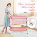 INFANS 3 in 1 Baby Bassinet, Bedside Sleeping, Rocking Cradle, Easy Folding Portable Safer Co-Sleeping Crib with Storage Basket