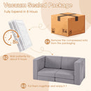 INFANS Modular Kids Play Couch, 8 PCS Toddler Creative Sectional Fort Building Sofa