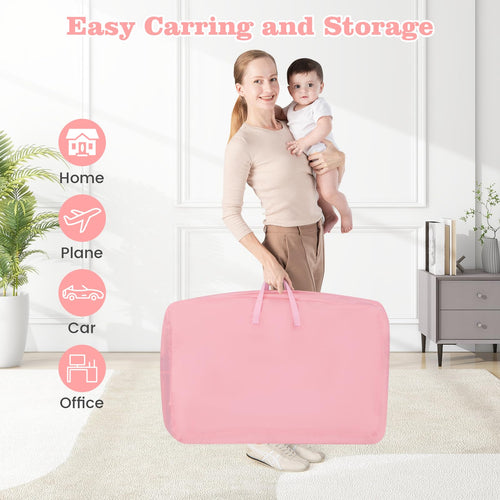 INFANS 3-in-1 Baby Bassinet, Bedside Sleeper with Comfy Mattress, Wheels, 6-Height Adjustable, Storage Basket