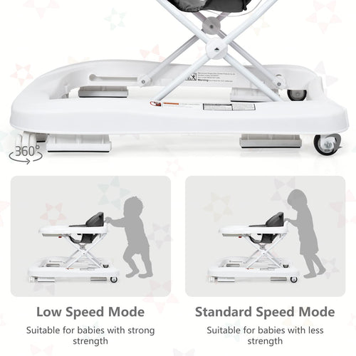 INFANS Foldable Baby Walker, 3 in 1 Toddler Walker Learning-Seated Walk-Behind for Boys and Girls