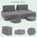 OLAKIDS Modular Kids Play Couch, 6 PCS Toddler Creative Sectional Fort Building Sofa for Playroom, Bedroom