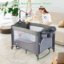 INFANS 5 in 1 Portable Playard, Larger Size Baby Bassinet Bedside Sleeper, Diaper Changer, Foldable Bedside Crib
