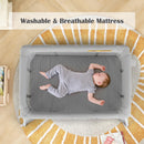 INFANS Travel Crib, Portable Baby Playpen with Removable Bassinet Soft Mattress, Foldable Lightweight Playard Nursery Center