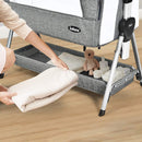 INFANS Baby Bassinet Bedside Crib, Adjustable Heights & Angle, Detachable & Washable Mattress