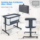 INFANS 3 in 1 Baby Bassinets, Bedside Sleeping for Newborn, Folding Crib with Mattress, Easy to Assemble Cradle