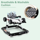 INFANS 4 in 1 Baby Walker, Foldable Toddler Activity Center with Adjustable Height, Removable Toy Tray, Push Walker